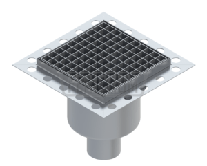 Stainless Steel Floor drain IAG square normal duty with perforated edge with vertical outlet South Africa