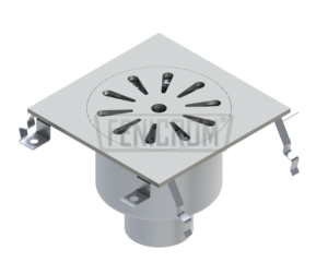 Stainless Steel Floor drain PAG-K square heavy duty circular with cover plate with vertical outlet South Africa