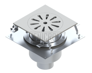 Stainless Steel Floor drain PDAG-K square isolated heavy duty insulated with circular cover plate with vertical outlet South Africa