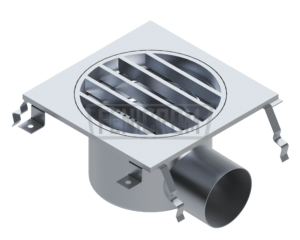 Stainless Steel Floor drain PTYG square heavy duty with raised reinforced plate dairy industry with horizontal outlet South Africa