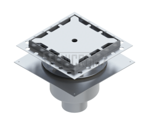 Stainless Steel Floor drain TDIAG square isolated heavy duty insulated with double anchoring with vertical outlet inox Kingdom of Saudi Arabia