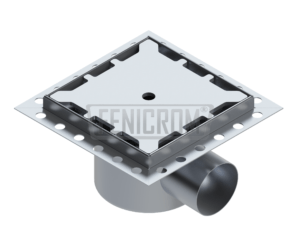 Stainless Steel Floor drain TIYG square heavy duty with perforated edge with horizontal outlet South Africa