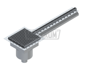 Stainless steel slot drains ITMP-KAG isolated heavy duty spout on one side descending on spout drainage pit with odor trap South Africa