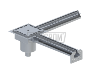 Stainless steel slot drains ITMP-LAG isolated heavy duty spout descending from an angle drainage pit with odor trap South Africa