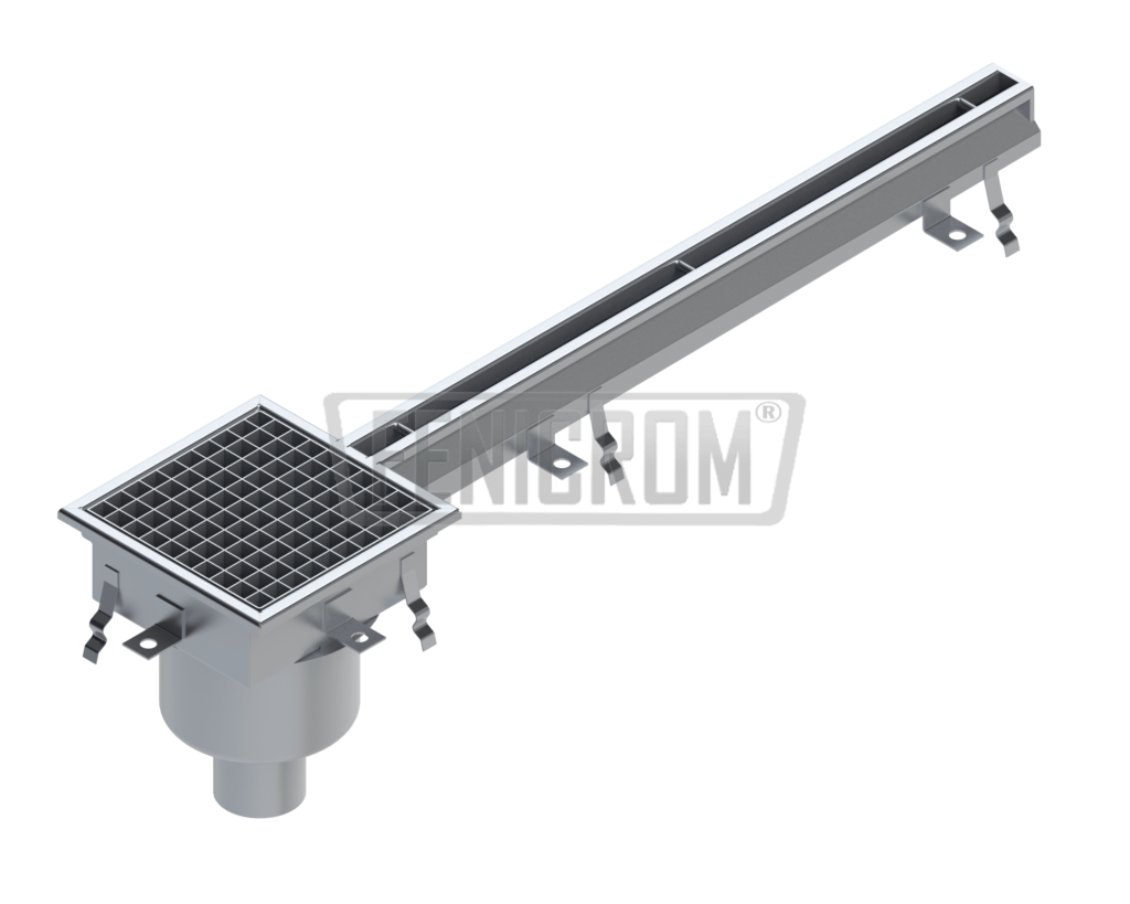 Stainless steel slot drains SPK-KAG normal duty spout on one side descending on spout drainage pit with odor trap inox South Africa