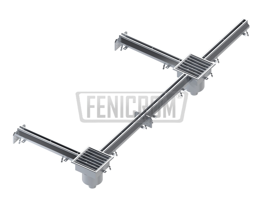 Stainless steel slot drains TMP-MULTI heavy duty two or more drains with odor lock each from point descend to the drain South Africa