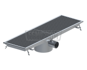 Stainless steel trench drain OYG normal duty with horizontal outlet in the center of the drain catering South Africa