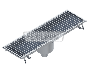 Stainless steel trench drain TOAG heavy duty with vertical outlet in the center of the drain South Africa